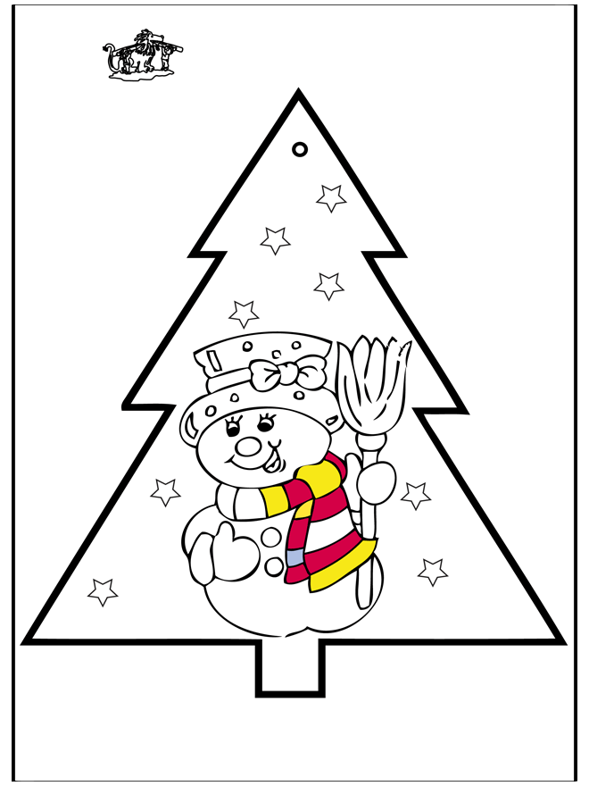 Pricking card snowman 2 - Prik-kort ' jul