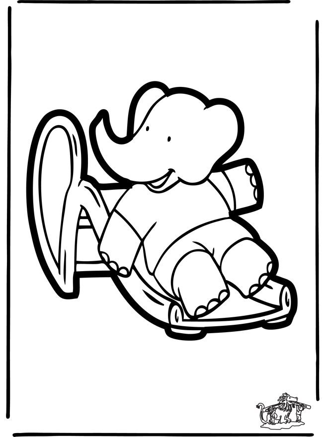 Prickingcard Babar 3 - Prik-kort med sjove figurer