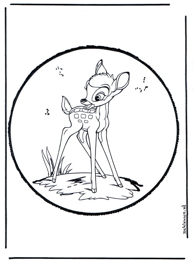 Prickingcard bambi 2 - Prik-kort med sjove figurer