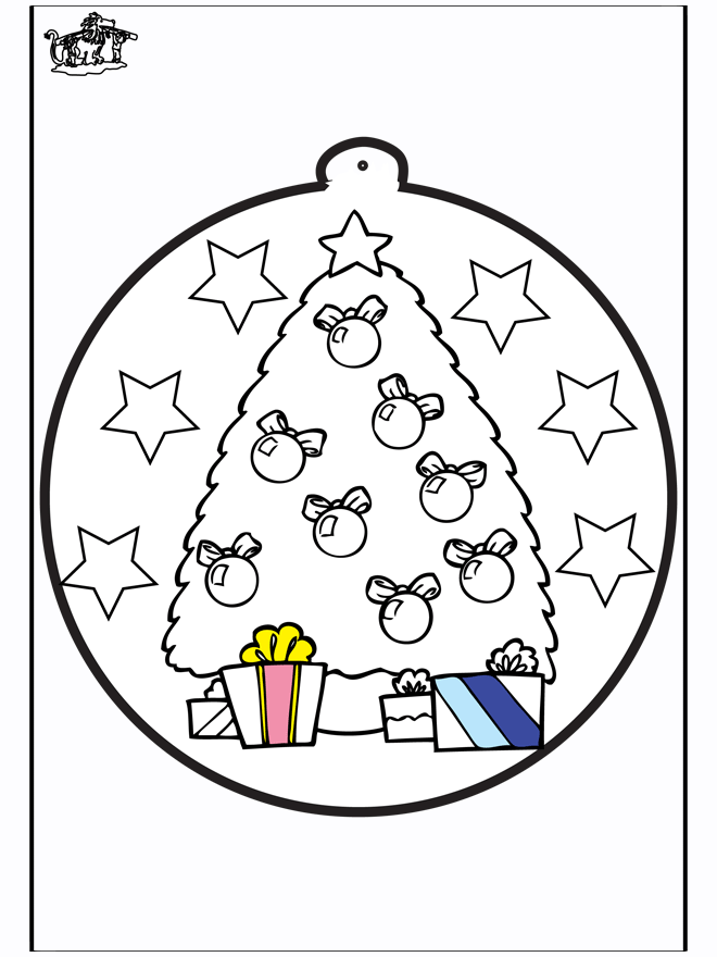 Prickingcard Christmas tree 1 - Prik-kort ' jul