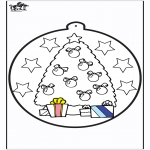 Jule-malesider - Prickingcard Christmas tree 1