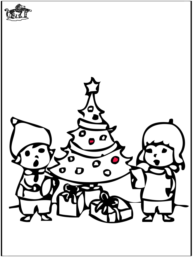 Prickingcard Christmas tree 4 - Prik-kort ' jul