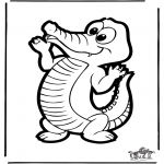 Prik-kort - Prickingcard crocodile