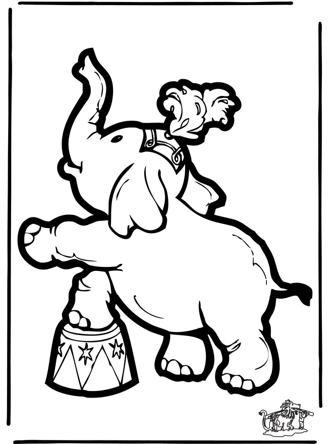 Prickingcard elephant 1 - Prik-kort med dyr