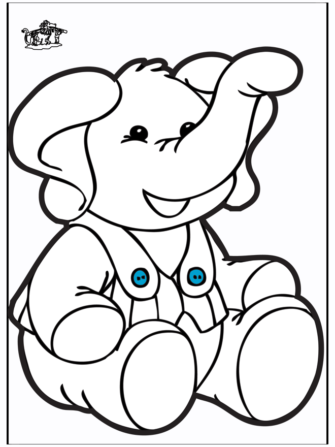 Prickingcard elephant 2 - Prik-kort med dyr