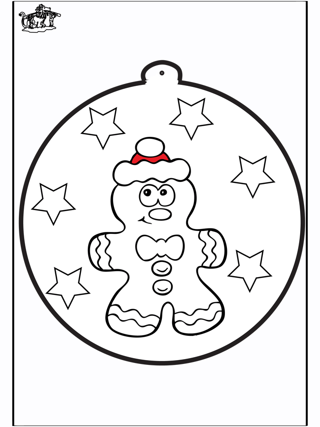 Prickingcard Gingerbread man 1 - Prik-kort ' jul