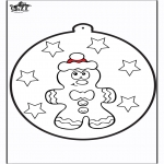 Jule-malesider - Prickingcard Gingerbread man 1