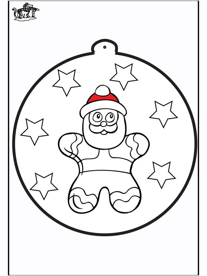 Prickingcard Gingerbread man 2 - Prik-kort ' jul