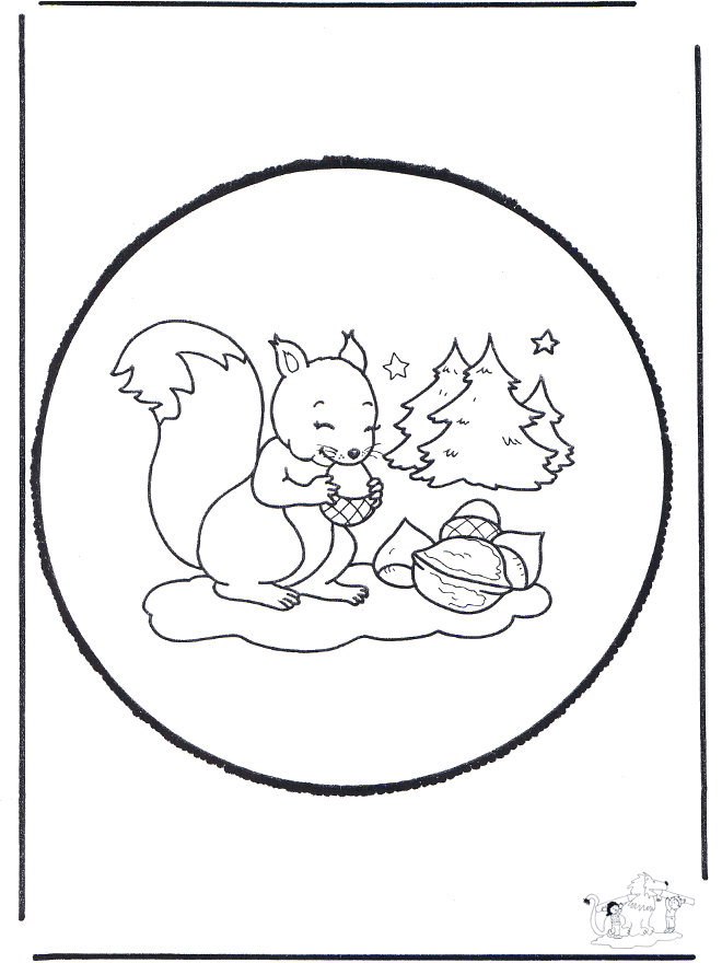 Prickingcard squirrel - Prik-kort med dyr