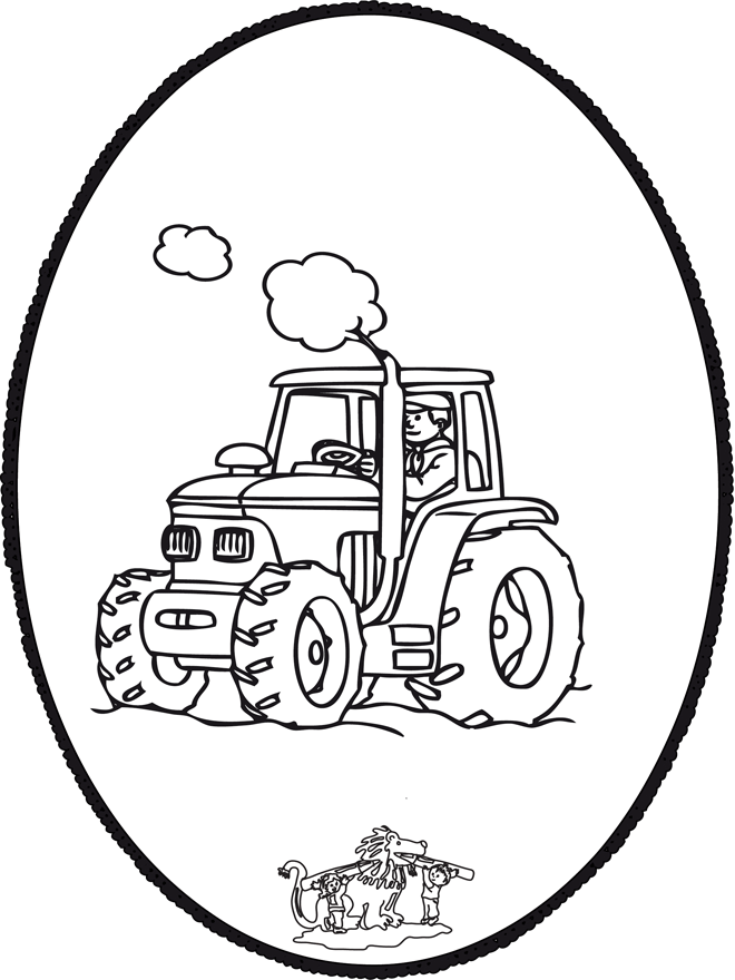 Prickingcard tractor - Flere prik-kort