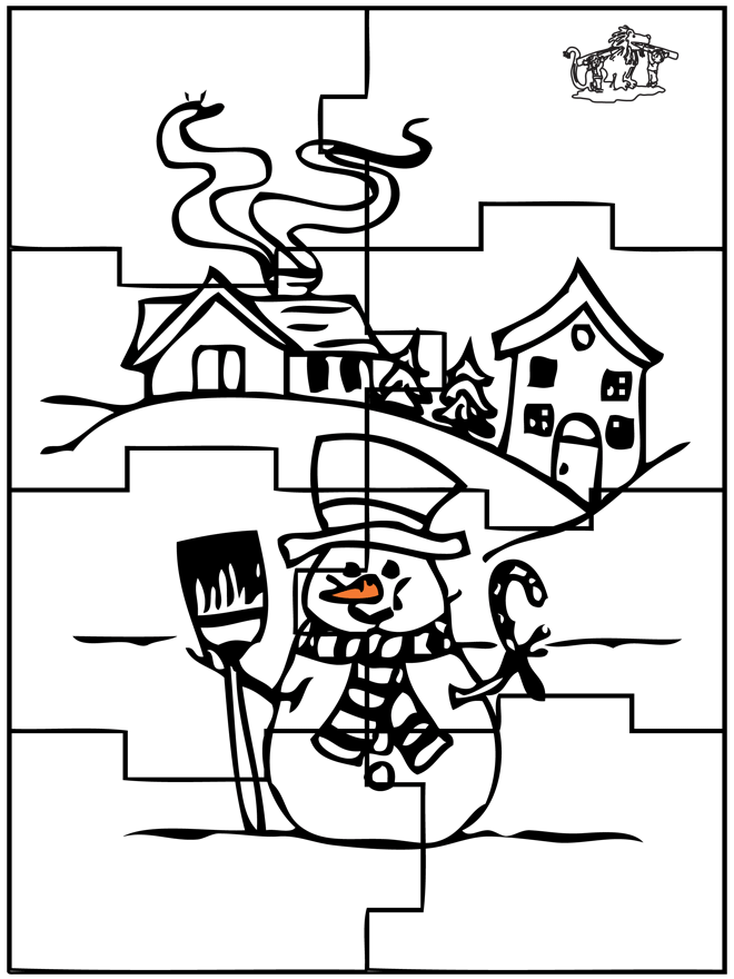 Puzzle snowman - Puslespil