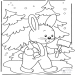 Vinter-malesider - Rabbit in the snow