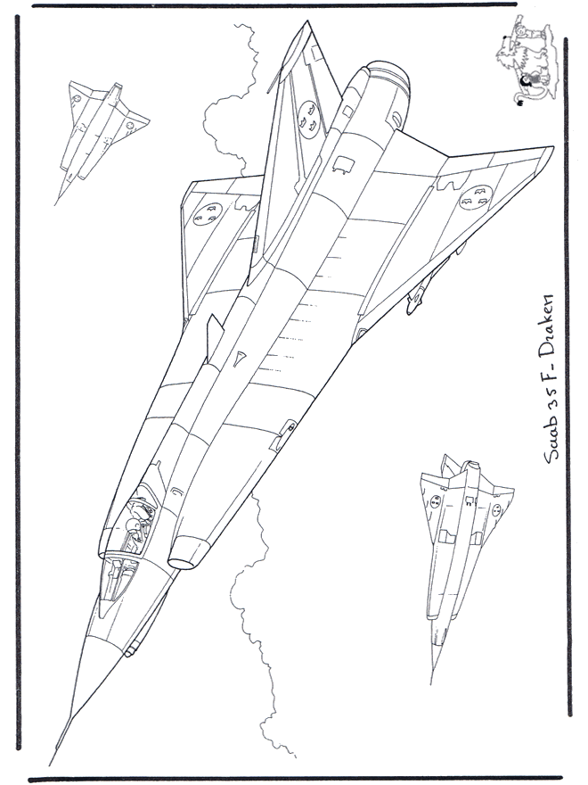 Saab J 35 F Draken - Malesider med fly