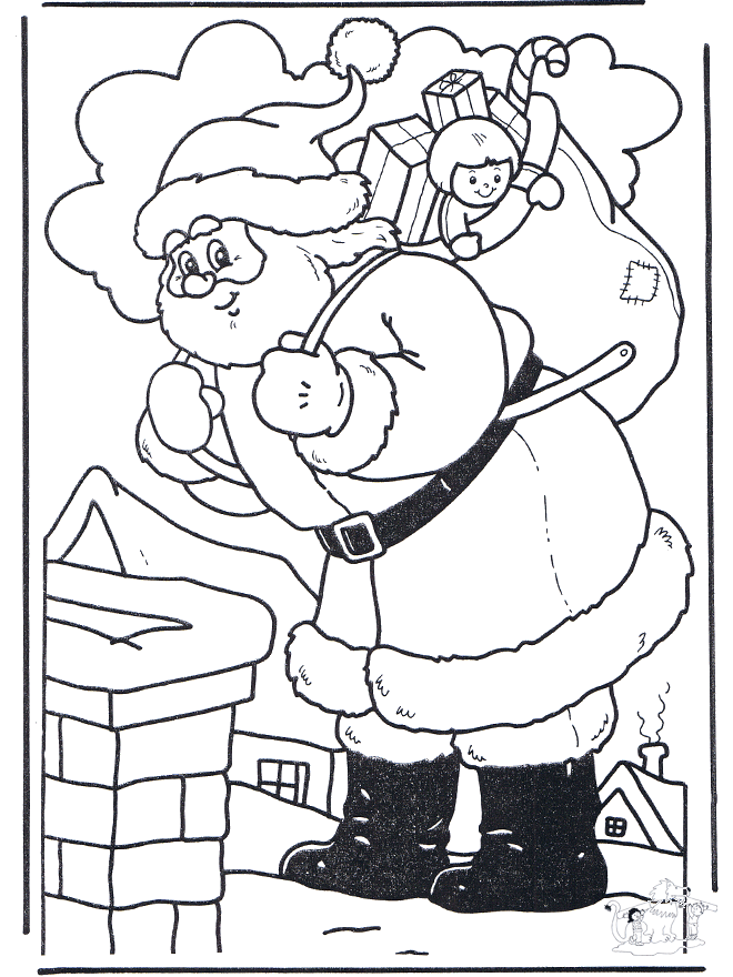 Santa at Chimney - Malesider ' jul