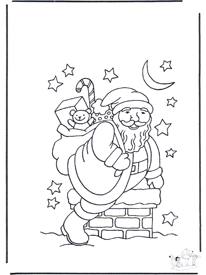 Santa Claus in chimney - Malesider ' jul