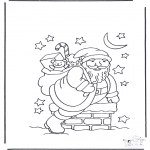 Jule-malesider - Santa Claus in chimney