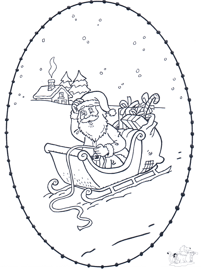Santa stitchingcard 1 - Broderi med sjove figurer