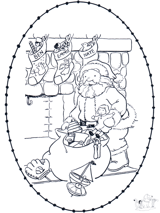 Santa stitchingcard 2 - Broderi med sjove figurer