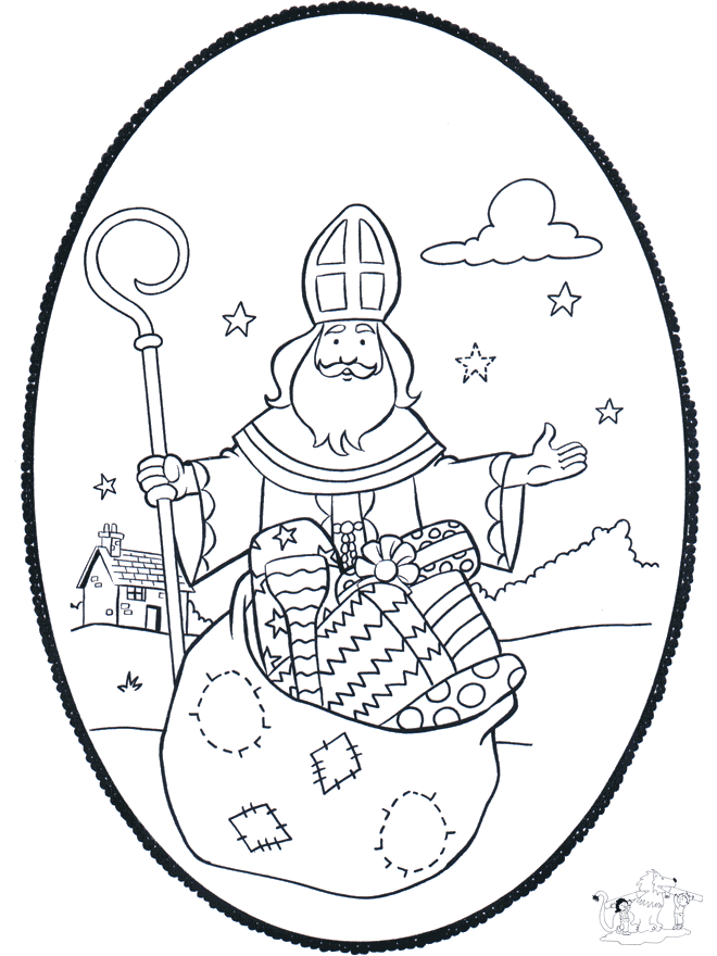 Sinterklaas prikplaat 1 - Pricking cards Saint Nicolas
