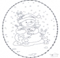 Snowman stitchingcard