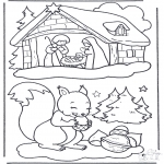 Jule-malesider - Squirrel and manger