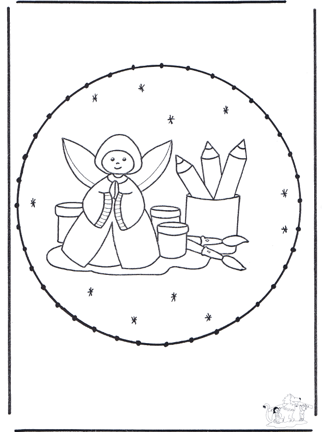 Stitchingcard angel - Broderi med sjove figurer