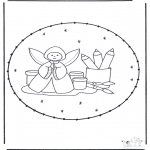 Sy-kort - Stitchingcard angel