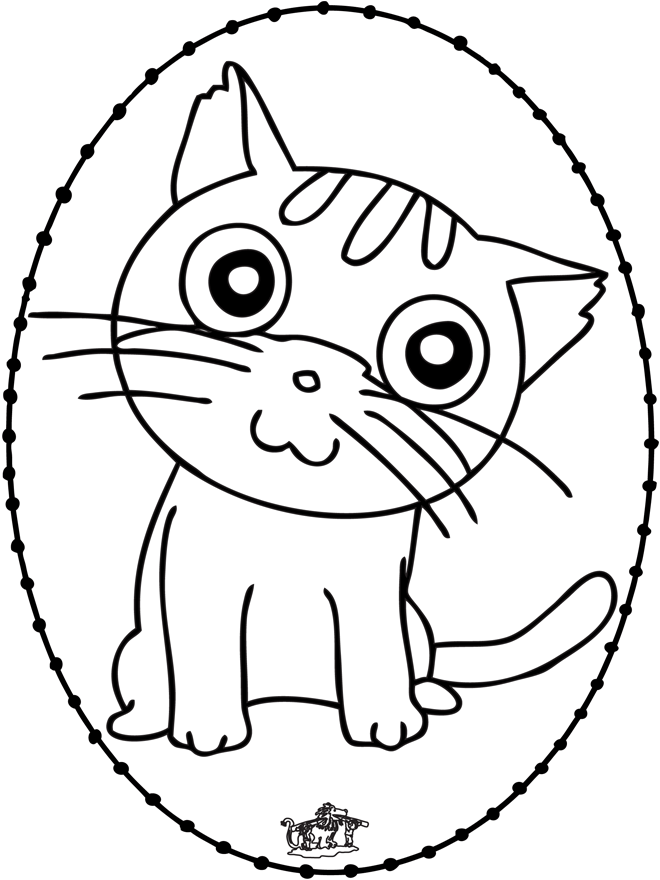 Stitchingcard cat - Broderi med dyr