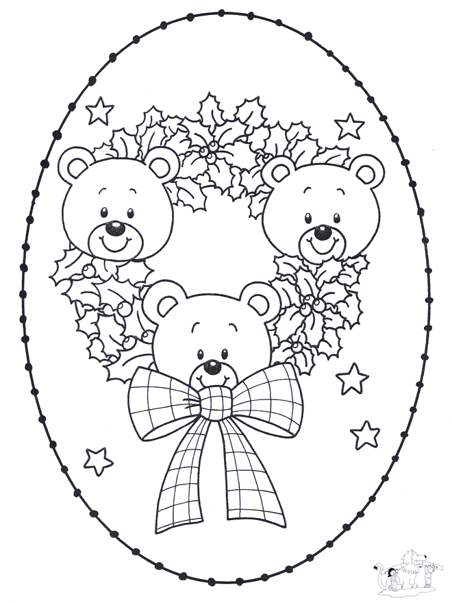 Stitchingcard little bear - Broderi med dyr