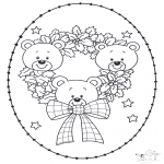 Sy-kort - Stitchingcard little bear