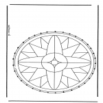 Sy-kort - Stitchingcard mandala 1