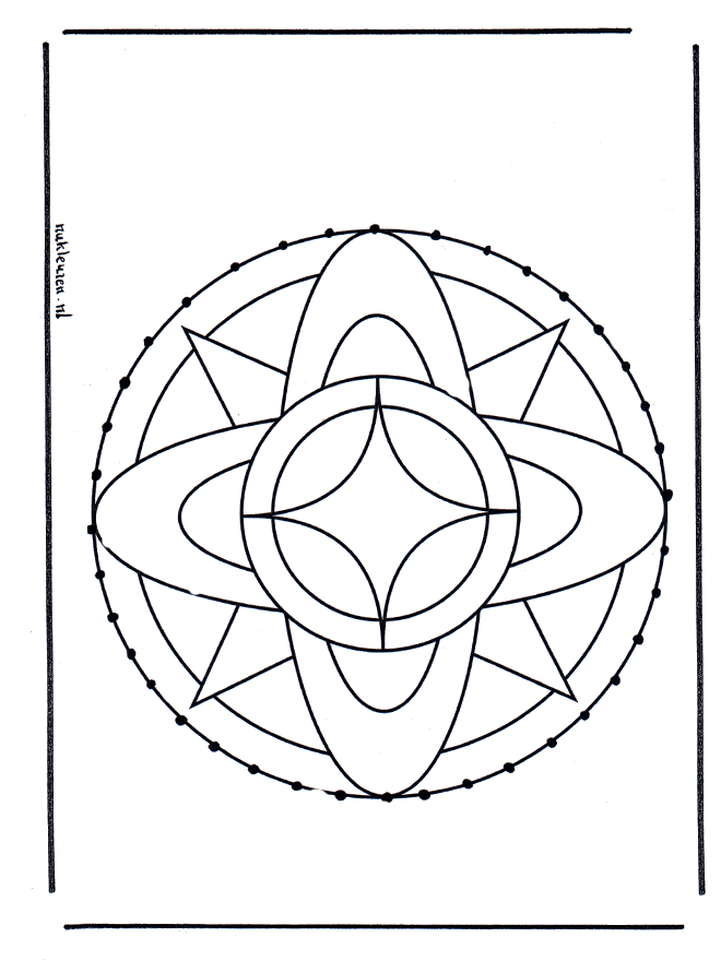 Stitchingcard mandala 7 - Brodering af mandalaer