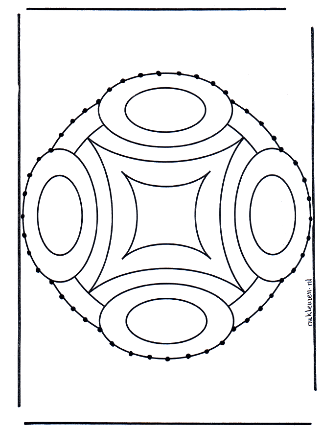 Stitchingcard mandala 9 - Brodering af mandalaer