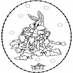 Sy-kort - Stitchingcard rabbit