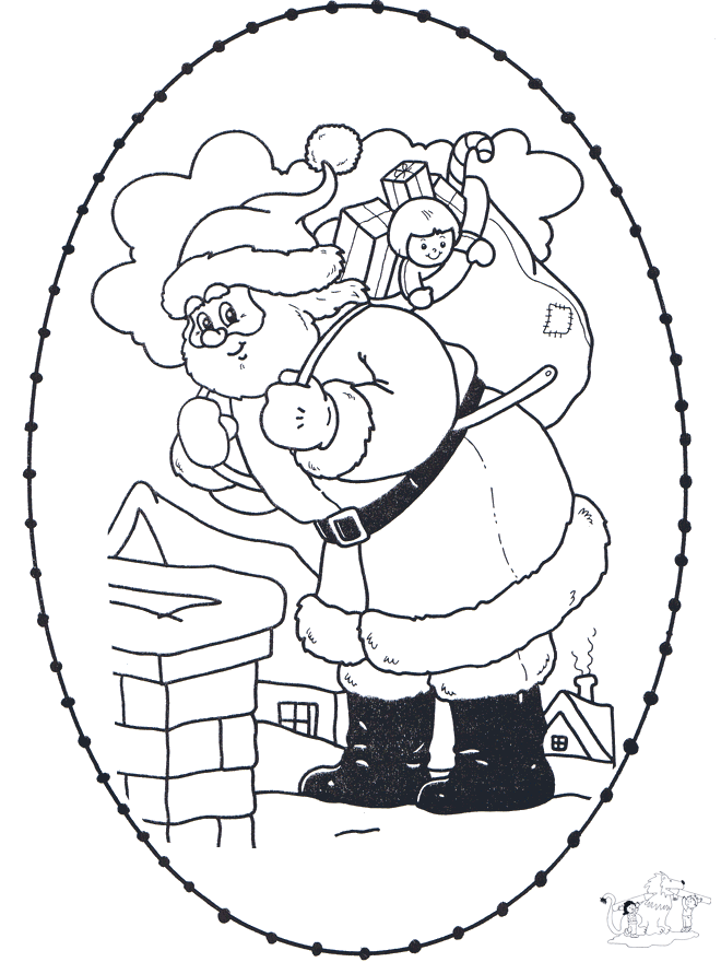Stitchingcard santa - Broderi med sjove figurer