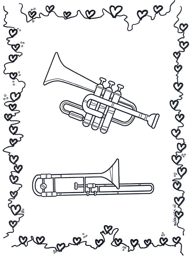 Trumpet and trombone - Malesider med musik