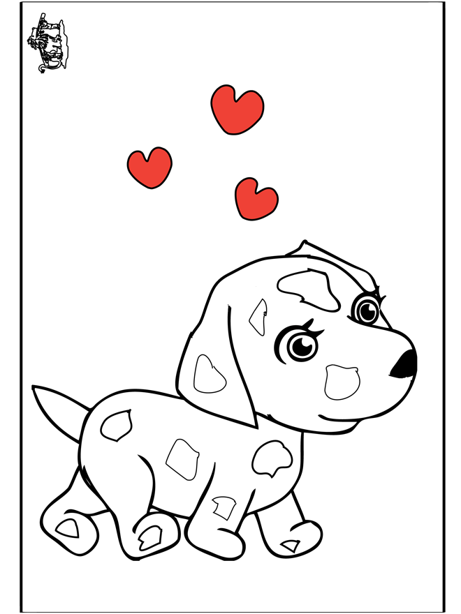 Valentine Dog - Malesider med valentinsdag
