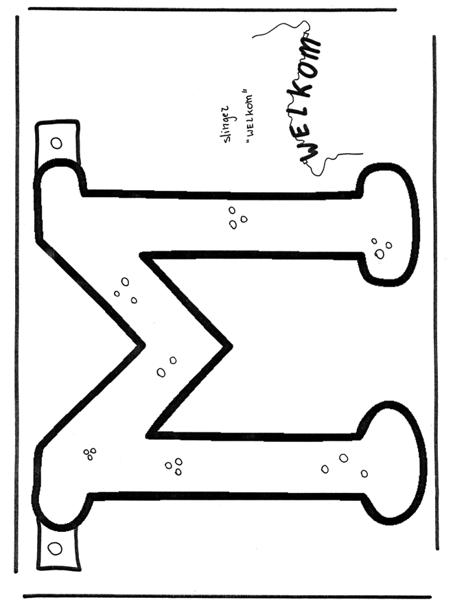 Welkom M - Udklipningsark