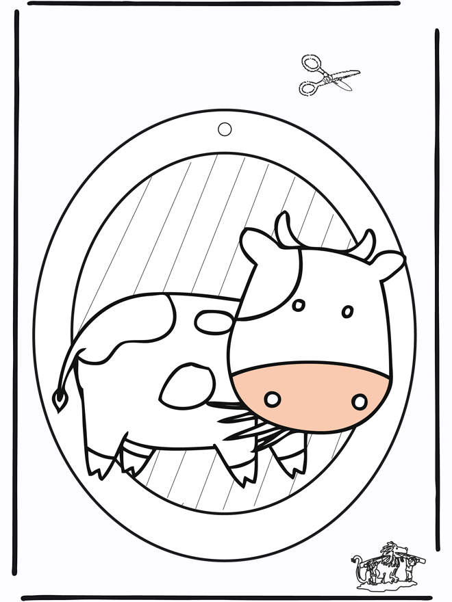 Window picture cow 1 - Vinduesbillede