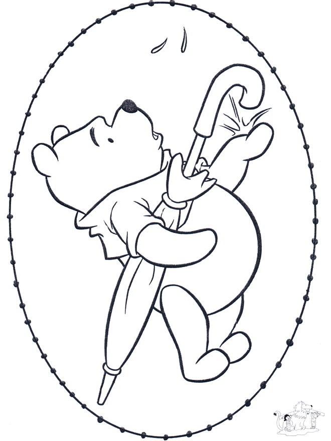 Winnie the Pooh stitchingcard 2 - Broderi med sjove figurer