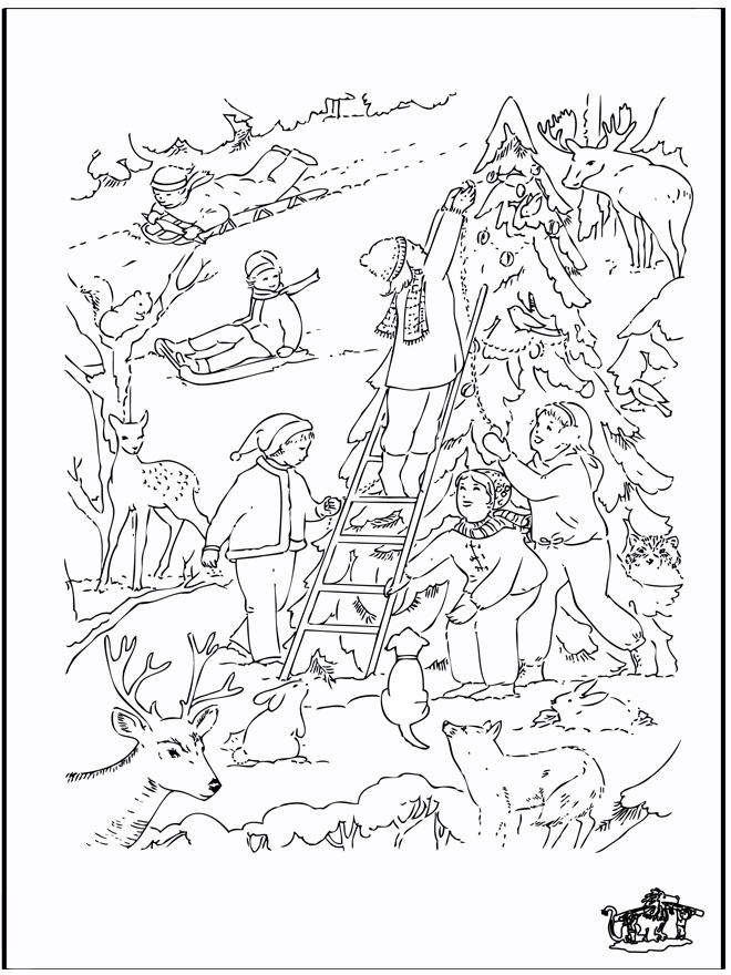 X-mas coloringpage 4 - Malesider ' jul