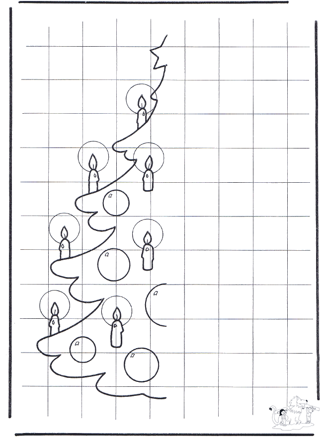 X-mastree drawing - Julehåndarbejde